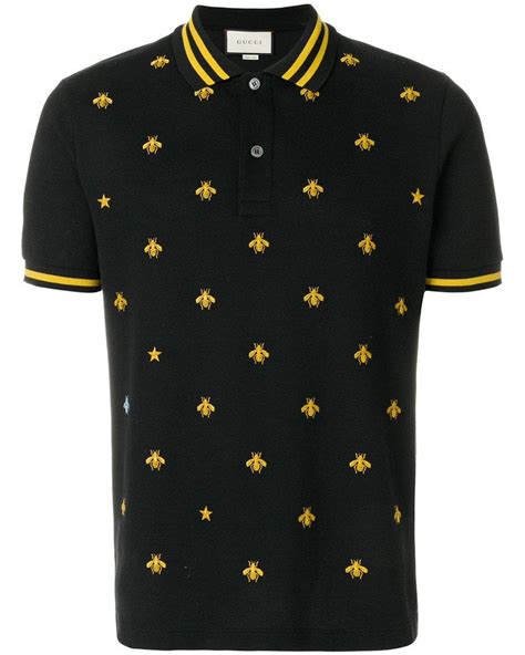 gucci polo men's shirt|gucci bee embroidered polo shirt.